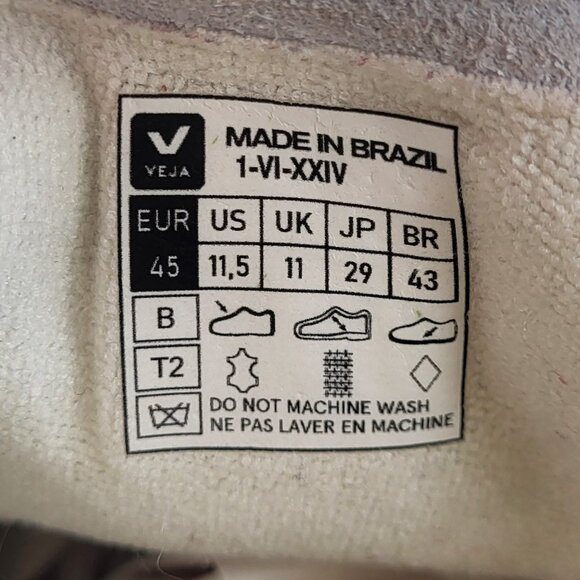 VEJA V90 Leather Sneakers in White/Cyprus Green Men's Size 45 EU 11.5 US - Picture 10 of 10